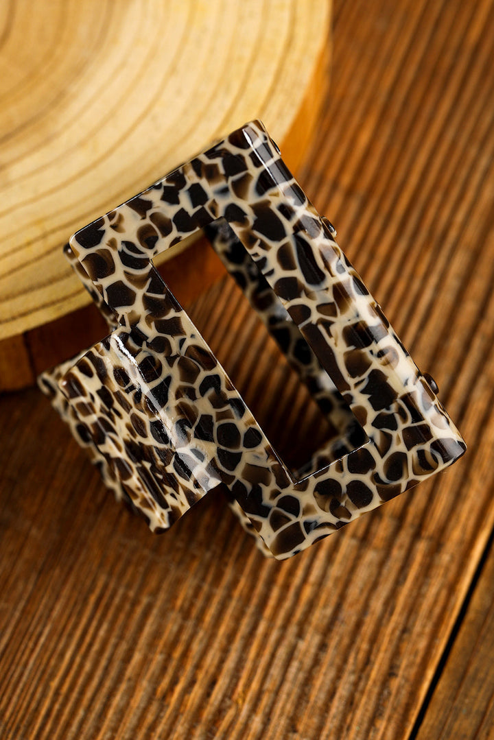 Leopard Print Cutout Square Claw Clip