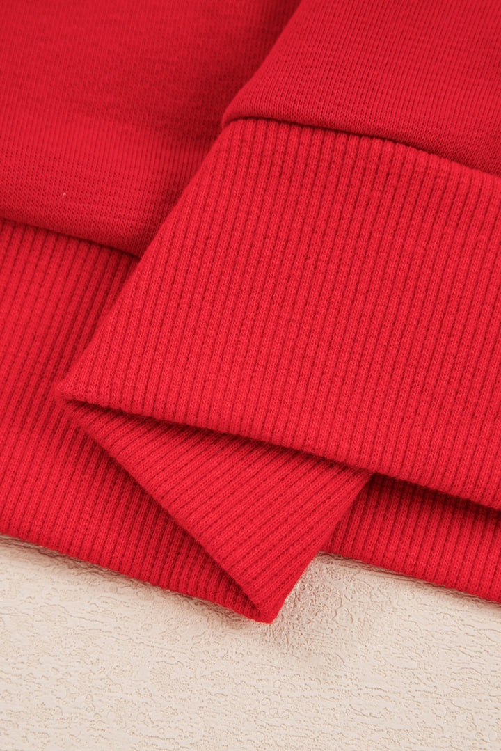 Fiery Red Varsity Stripe Detail Pullover Mini Skort Set