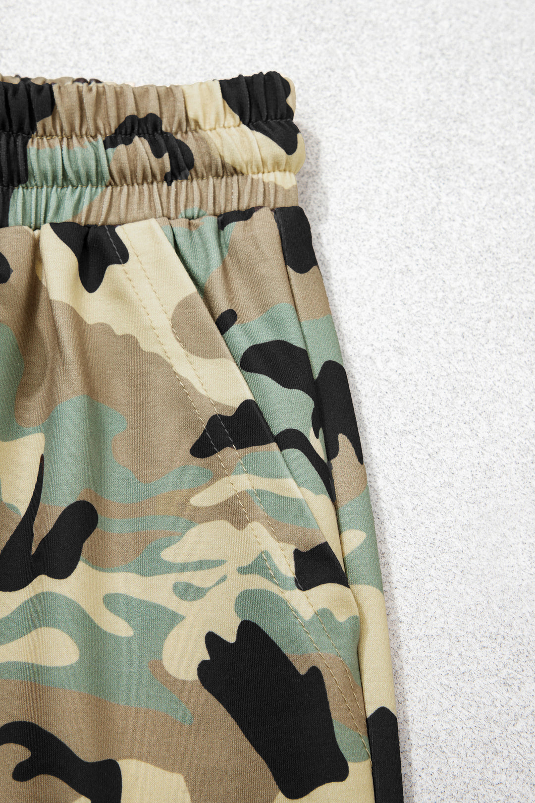 Multicolour Camouflage Print Street Fashion Drawstring Shift Pants