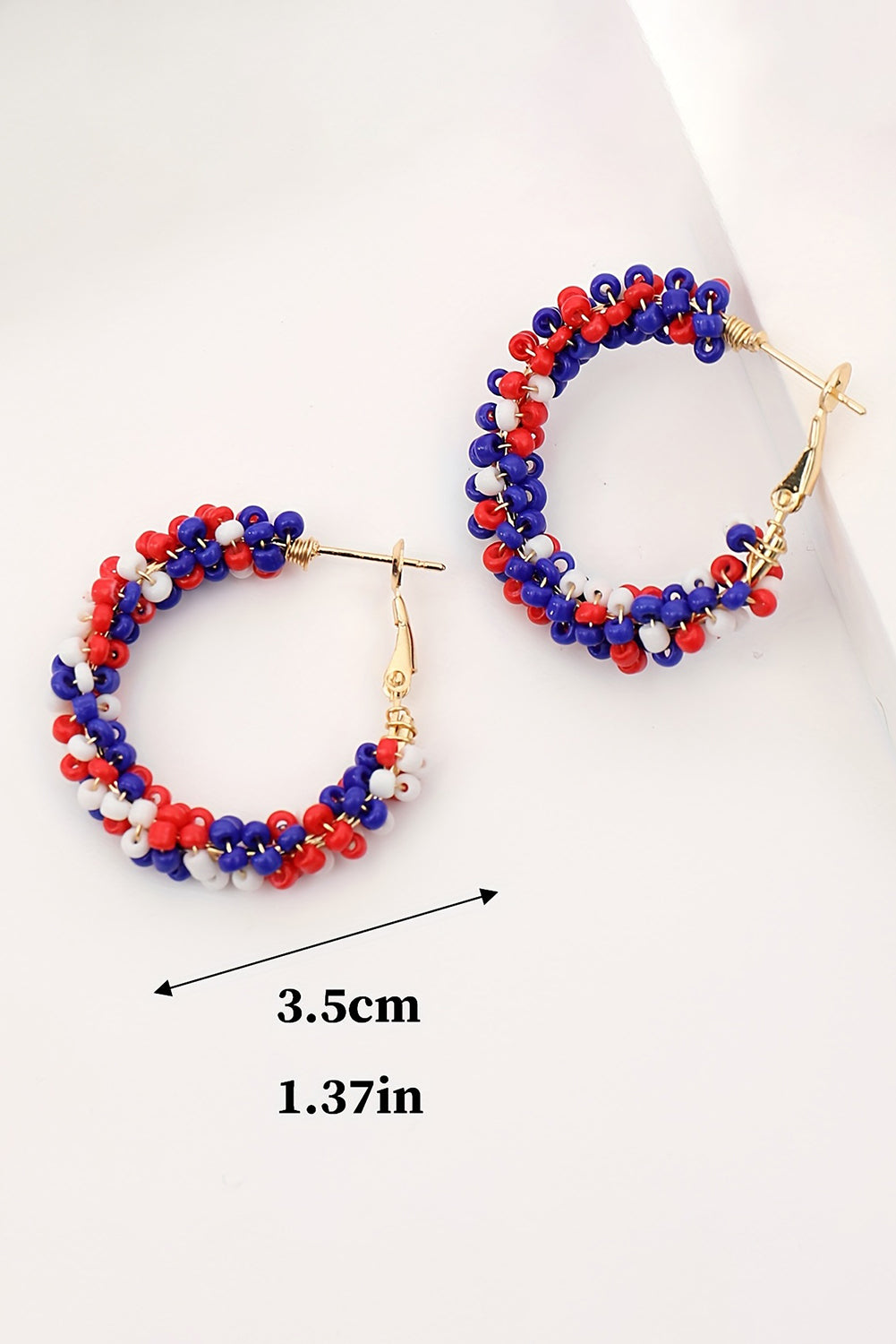 Flag Day Beaded Hoop Earrings
