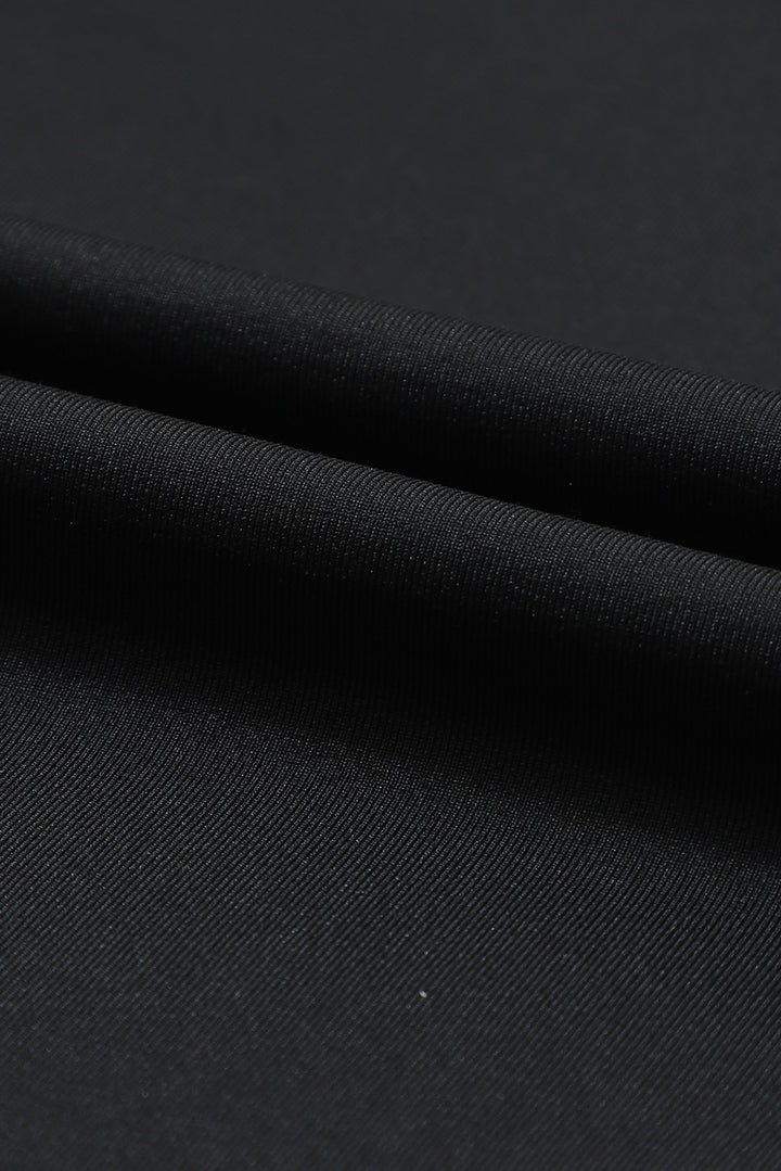 Black Drawstring Elastic Waistband Pocketed Joggers
