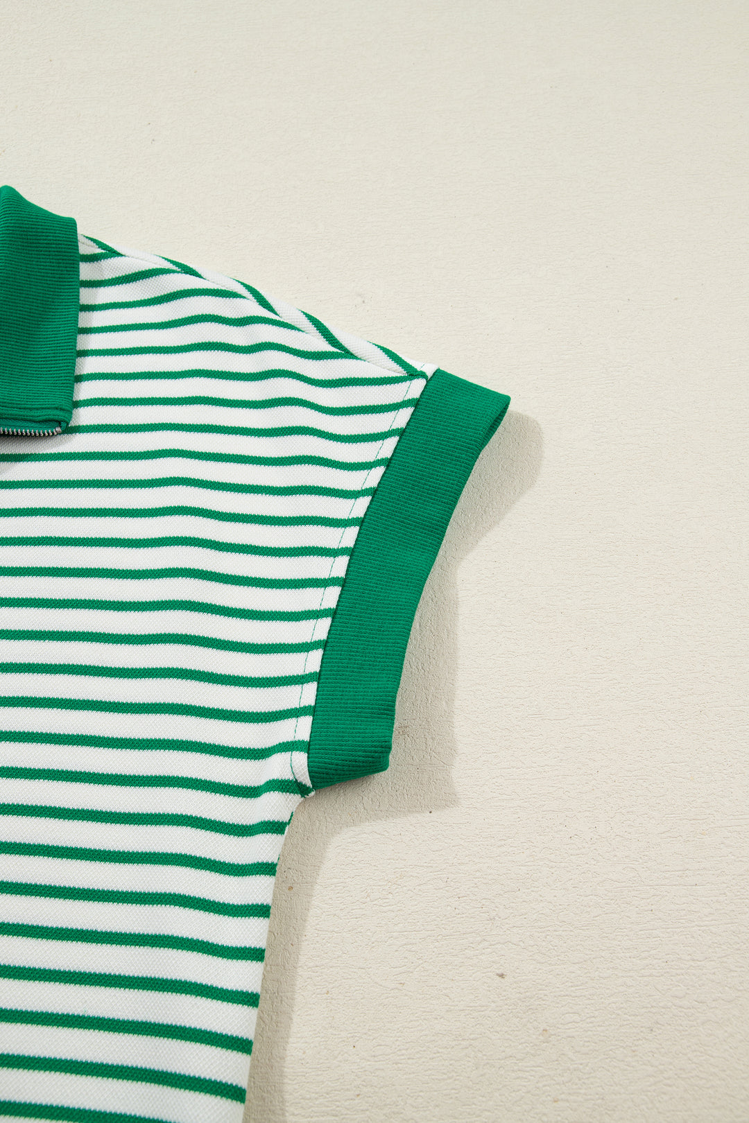 Quarter Zip Polo Collar T Shirt Dress with Pockets