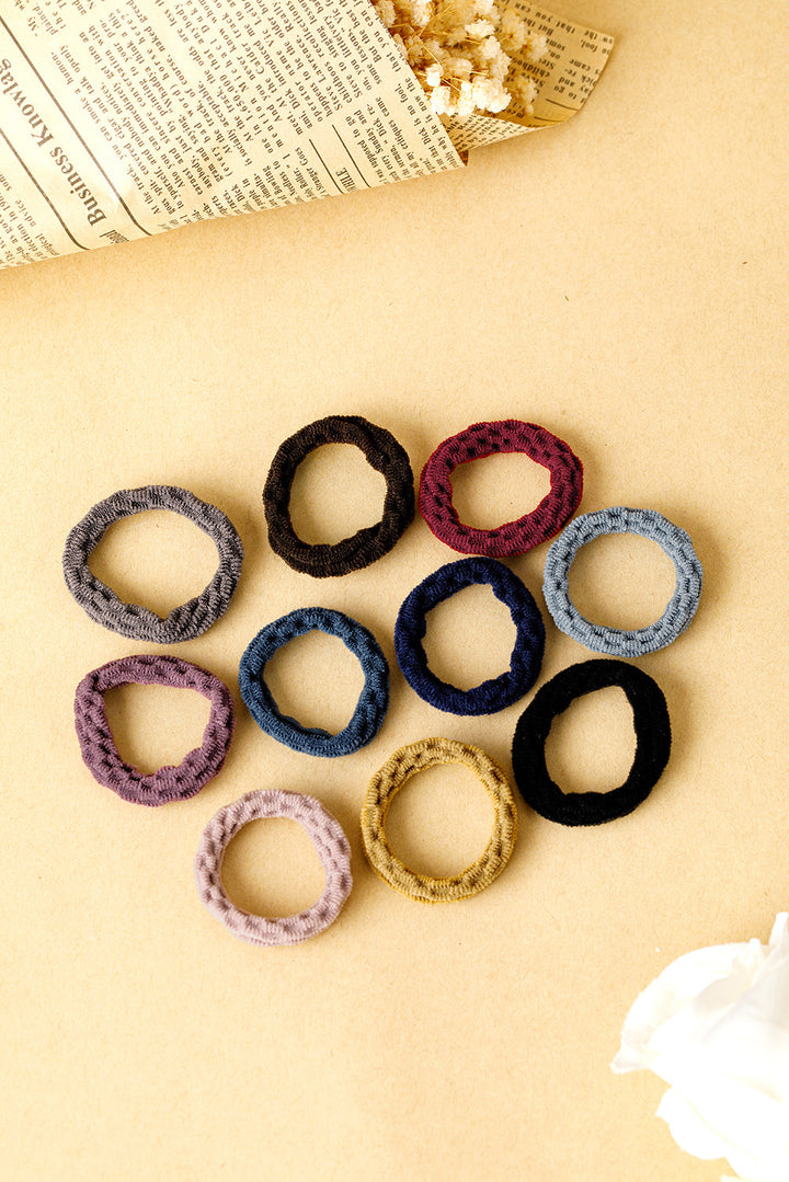 10pcs/pack Elastic Textured Hair Tie
