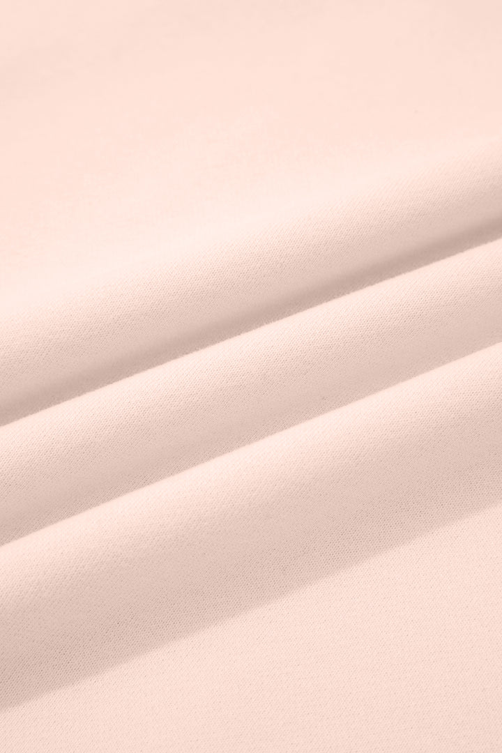 Apricot Pink Oversize Mock Neck Sweatshirt
