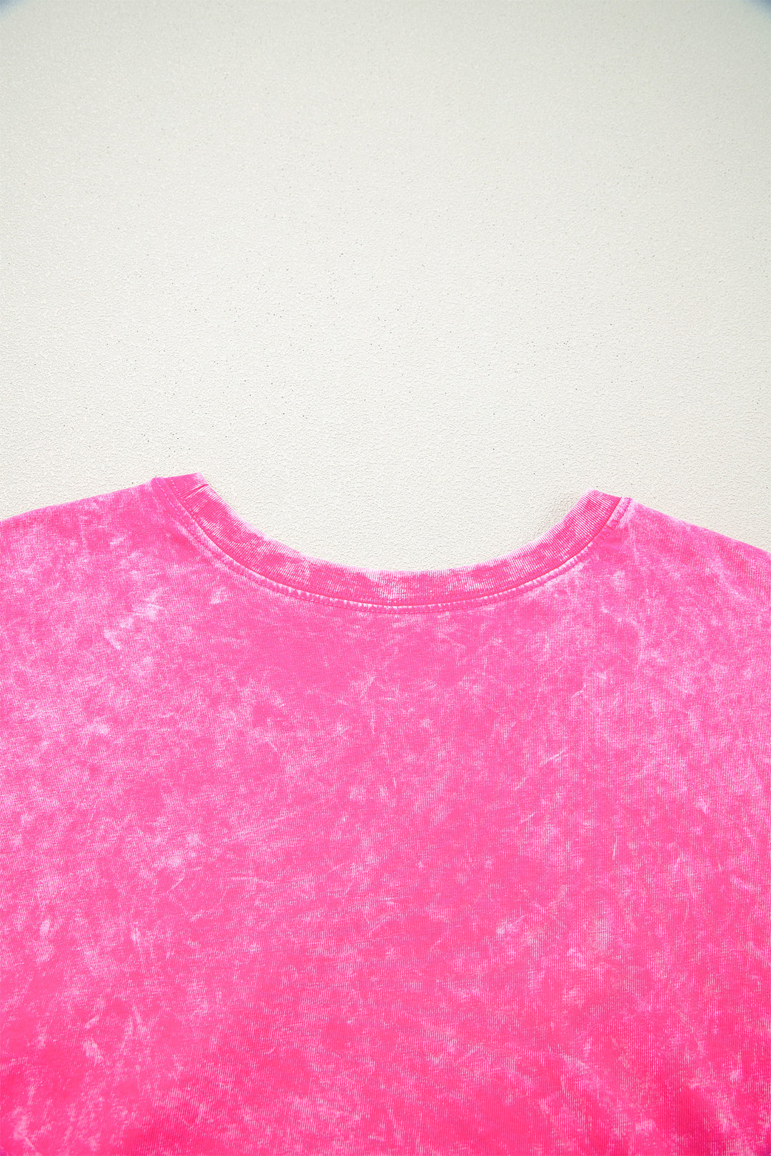 Rose Red Mineral Wash Cotton Short Set