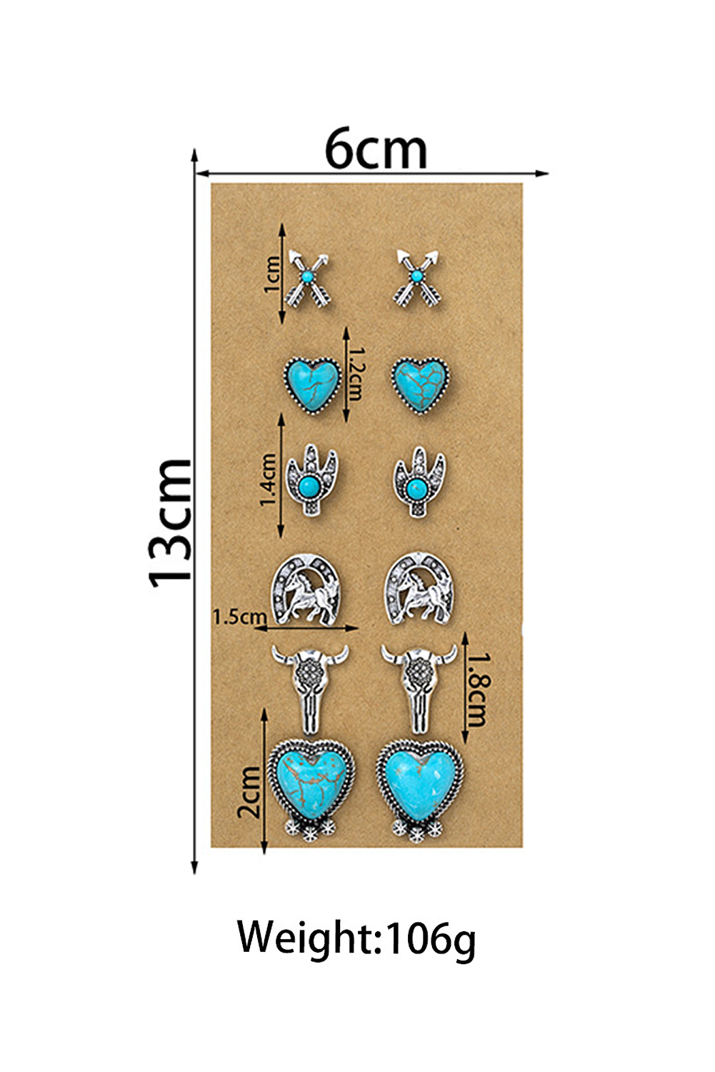 Vintage  Western Pattern Stud Earrings