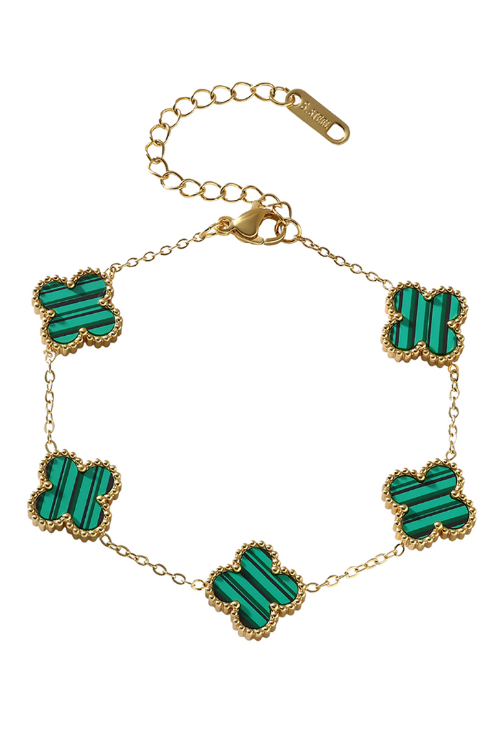 Bracelet chaîne trèfle à quatre feuilles de la Saint-Patrick