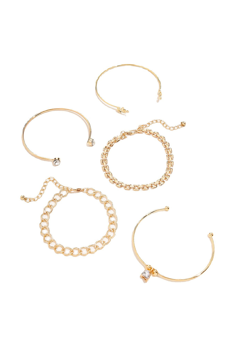 Ensemble de bracelets réglables en forme de cœur avec strass incrustés et feuilles