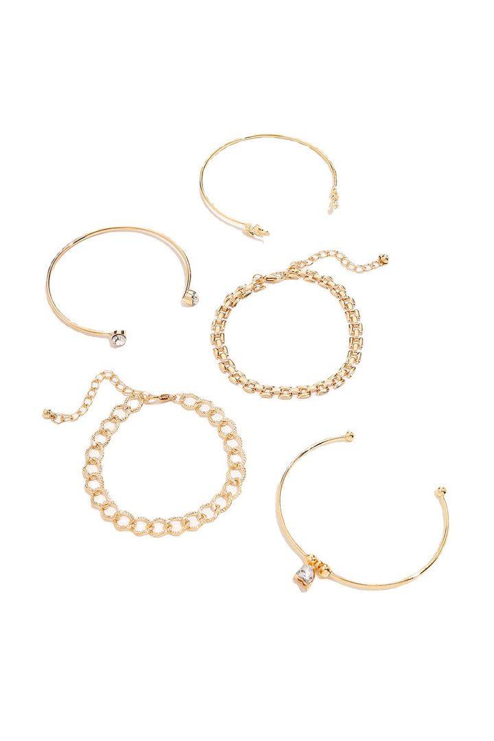 Ensemble de bracelets réglables en forme de cœur avec strass incrustés et feuilles