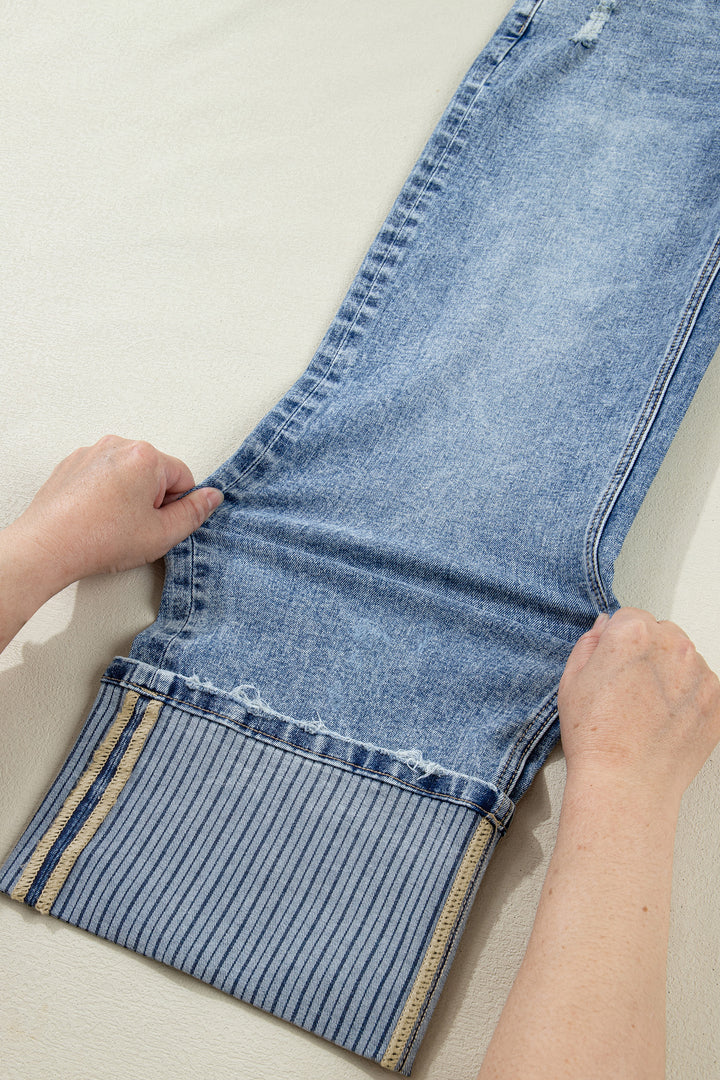 Ashleigh Blue Cuffed Straight Loose Jeans