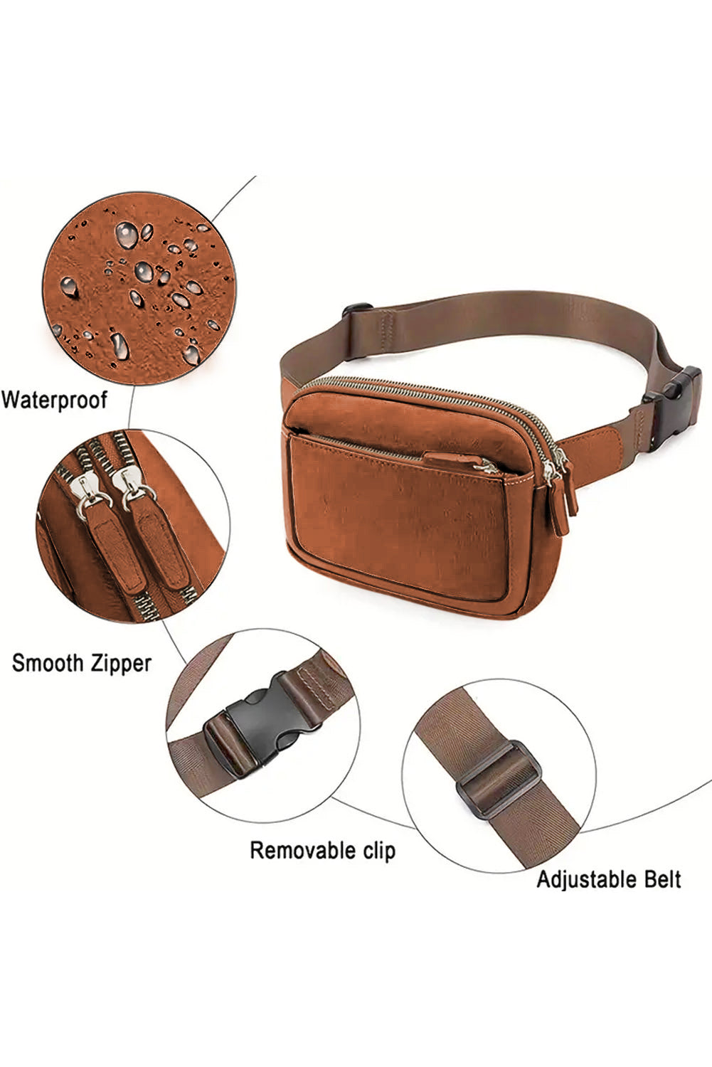 Sac bandoulière minimaliste à plusieurs zips