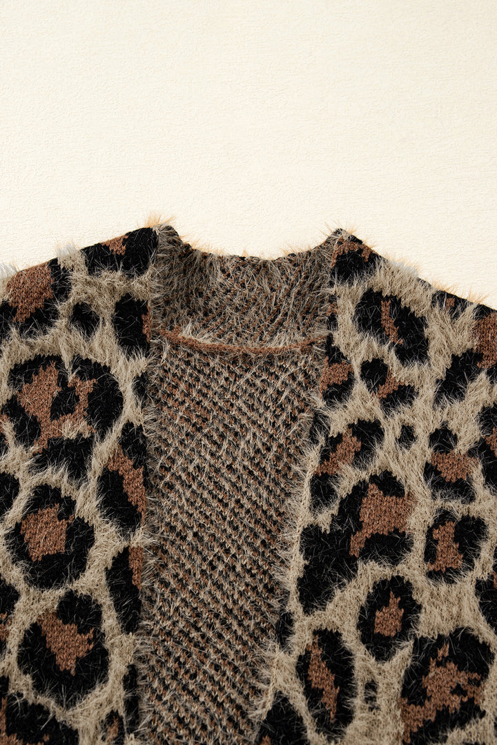 Leopard Open Casual Cardigan