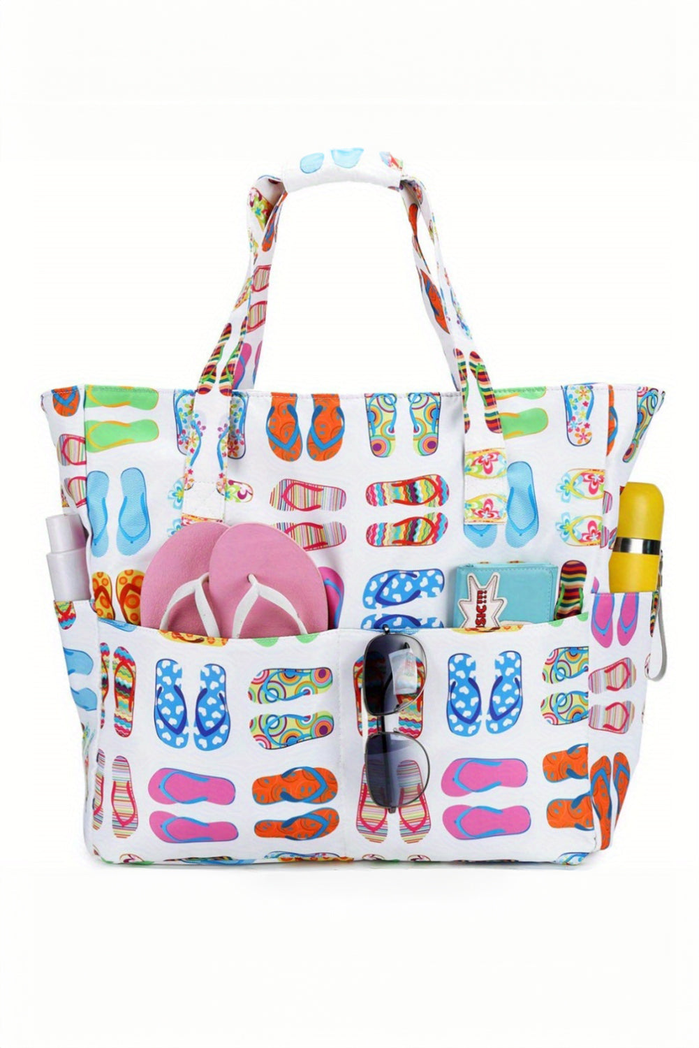 Wasserdichte Strandtasche mit Hausschuhen-Muster