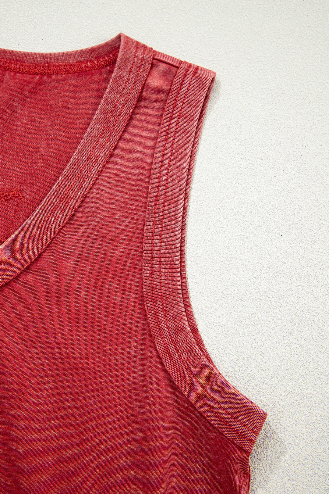Mineral Wash V Neck Tank Top