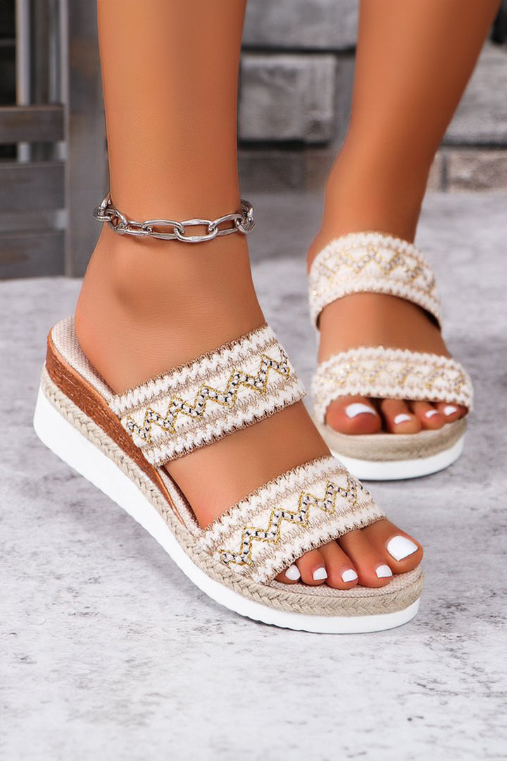 Crochet Dual Band Wedge Slippers