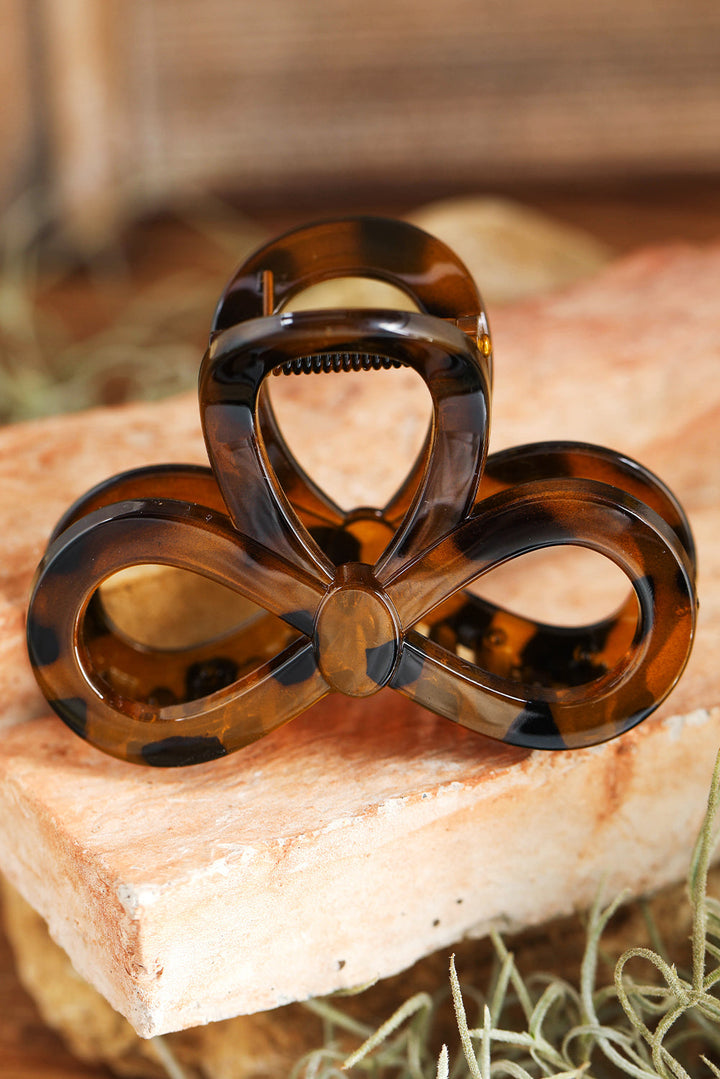 Pince à cheveux ajourée à imprimé léopard