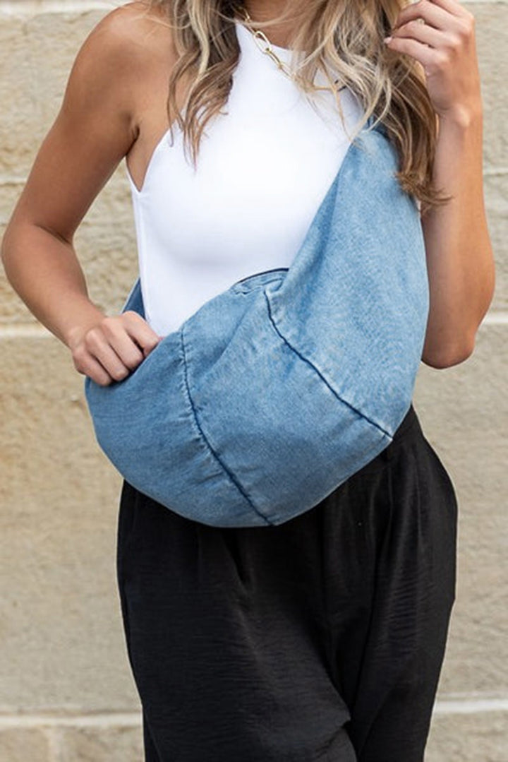 Large Capacity Denim Crossbody Bag