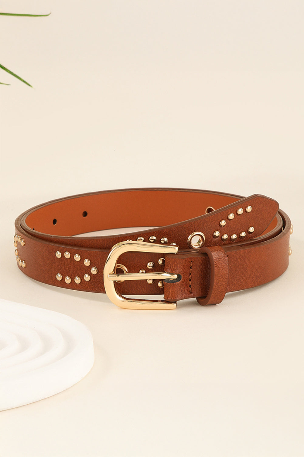 Ceinture en cuir PU clouté