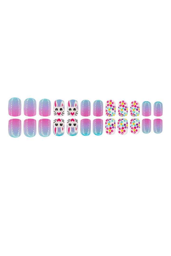 Polka Dot Bunny Easter Fashion Square Nail Stickers