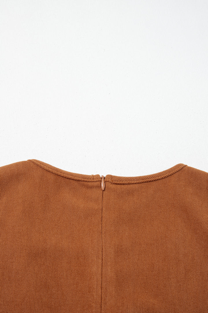 Cinnamon Tie V Neck Sleeveless Corduroy Romper