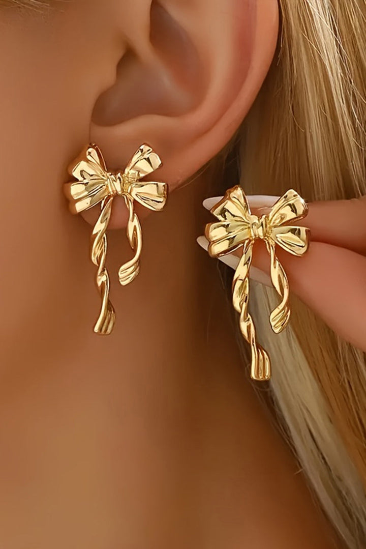 Boucles d'oreilles à tige en alliage plaqué nœud papillon