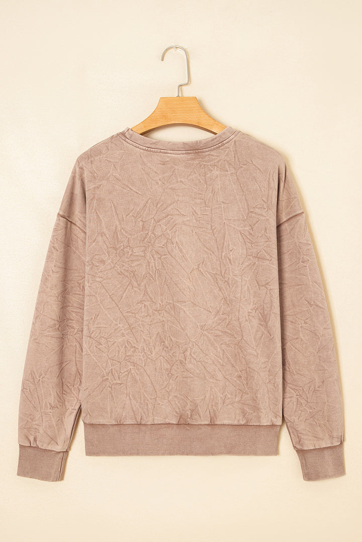saved by grace Letter Embroidery Mineral Wash Loose Sweatshirt
