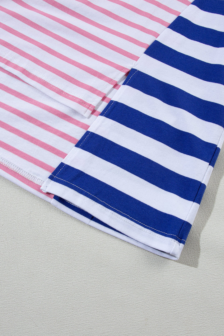 Colorblock Patchwork Baggy T Shirt