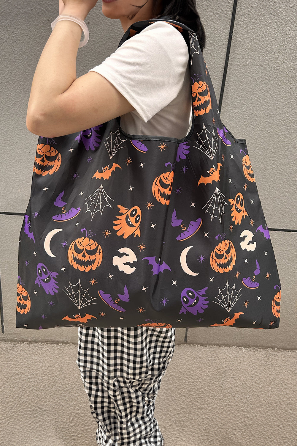 Goth Halloween Oxford Cloth Large Capacity Foldable Tote Bag