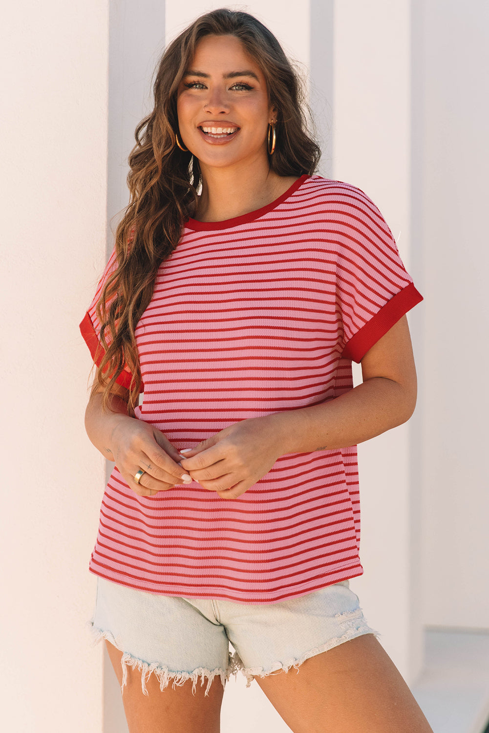 Knitted Round Neck T Shirt