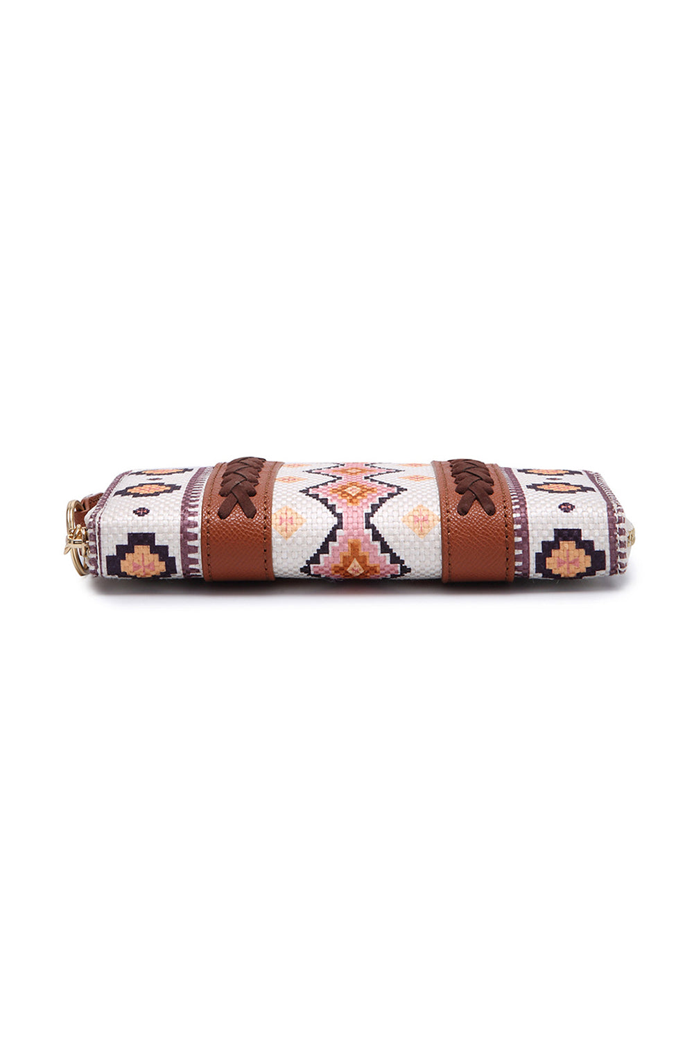 Western Aztec Print PU Leather Wristlet Wallet