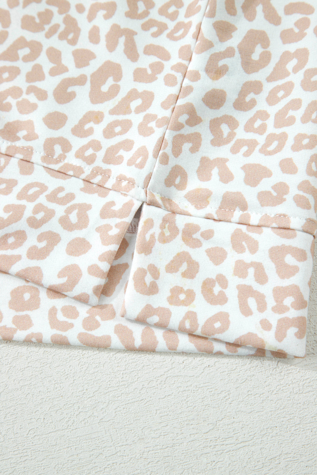 Beige Leopard Zip Polo Top 2pcs Short Set