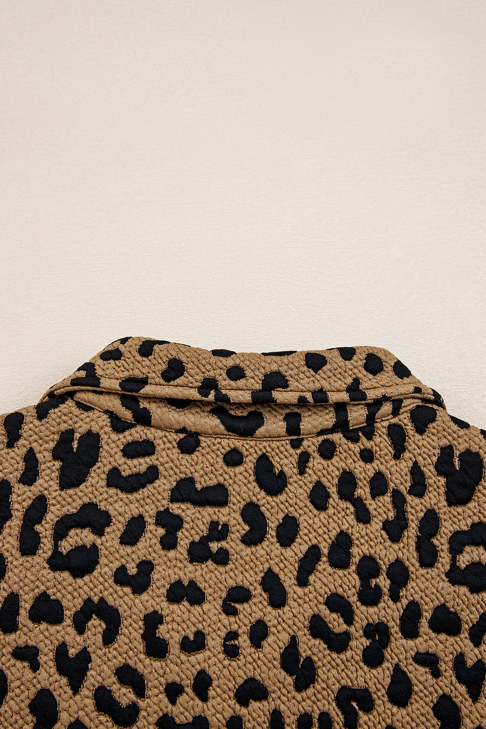 Leopard Print Quarter Zip Sweatshirt