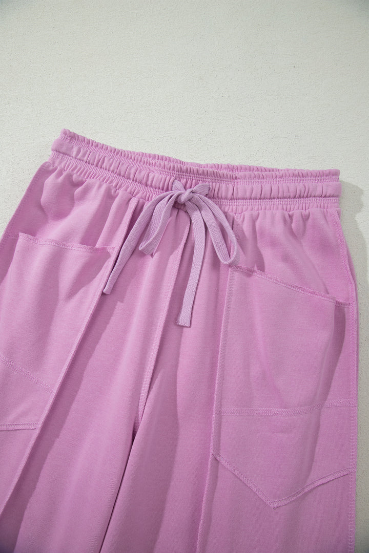Orchid Bouquet Drop Shoulder Boxy Tee and Barrel Pants Set