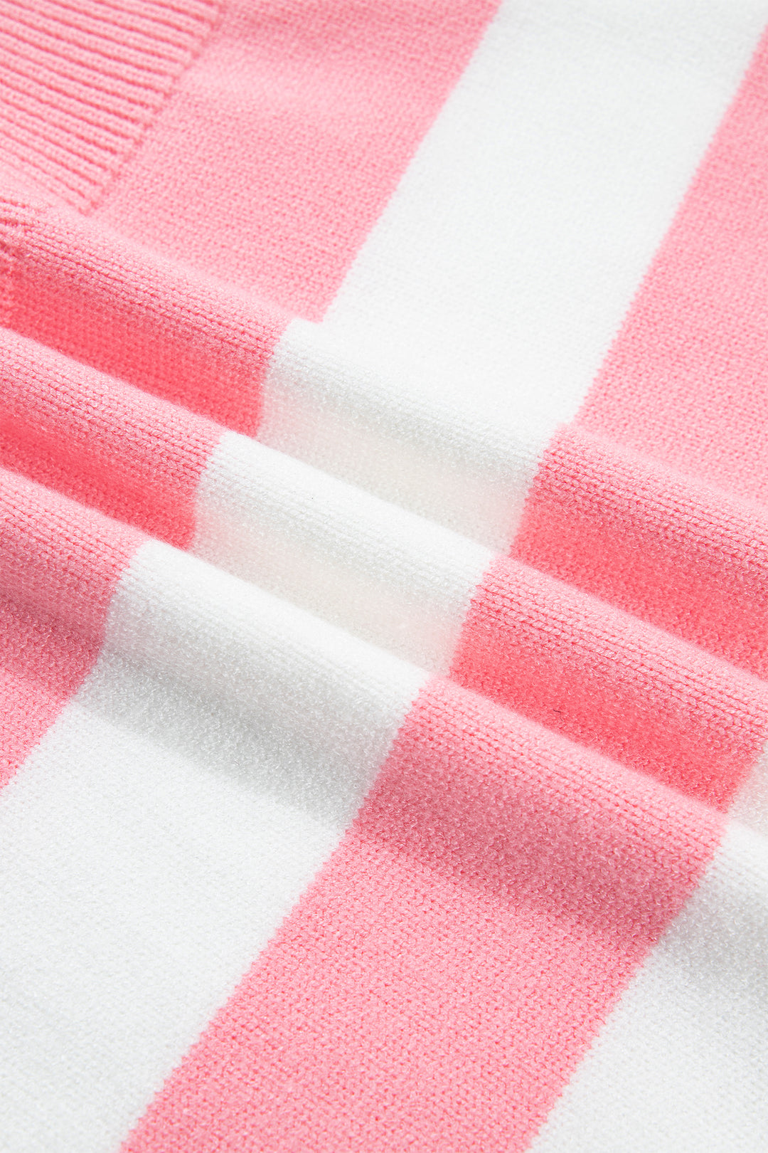 Pink Stripe Santa Baby Embroidered Christmas Slogan Drop Shoulder Pullover Sweater