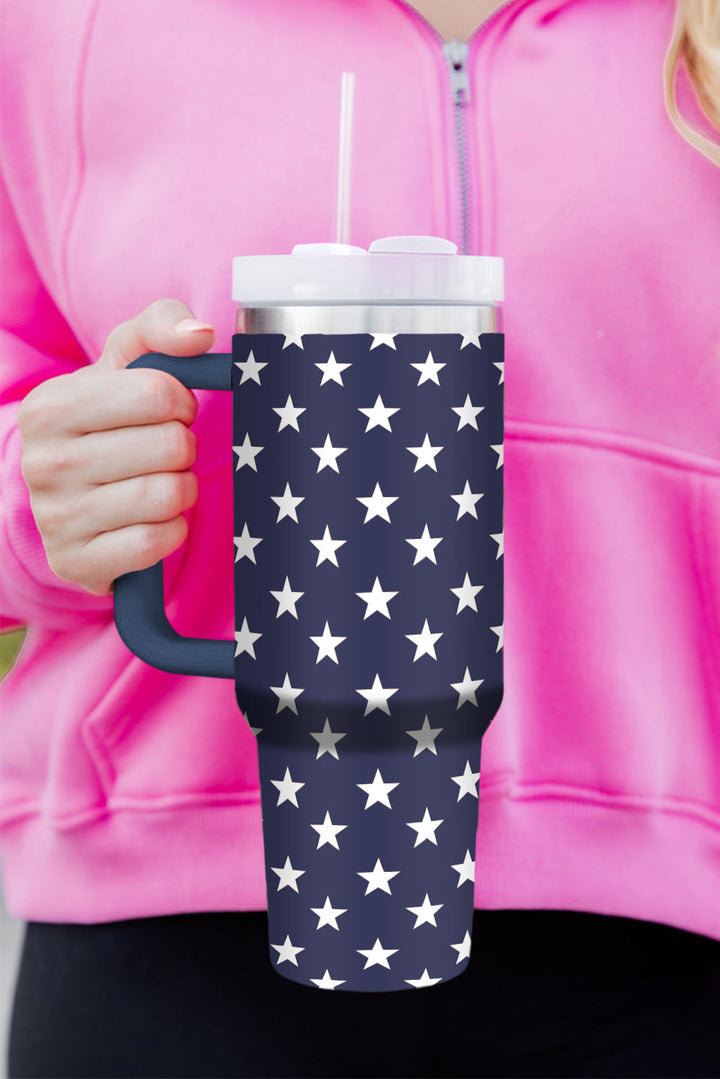 Star Printed Thermos Cup with Handle 40oz