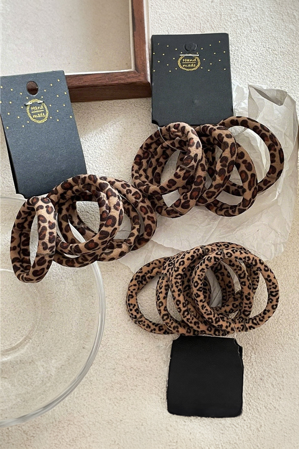 5pcs Leopard Elastic Hair Tie Set