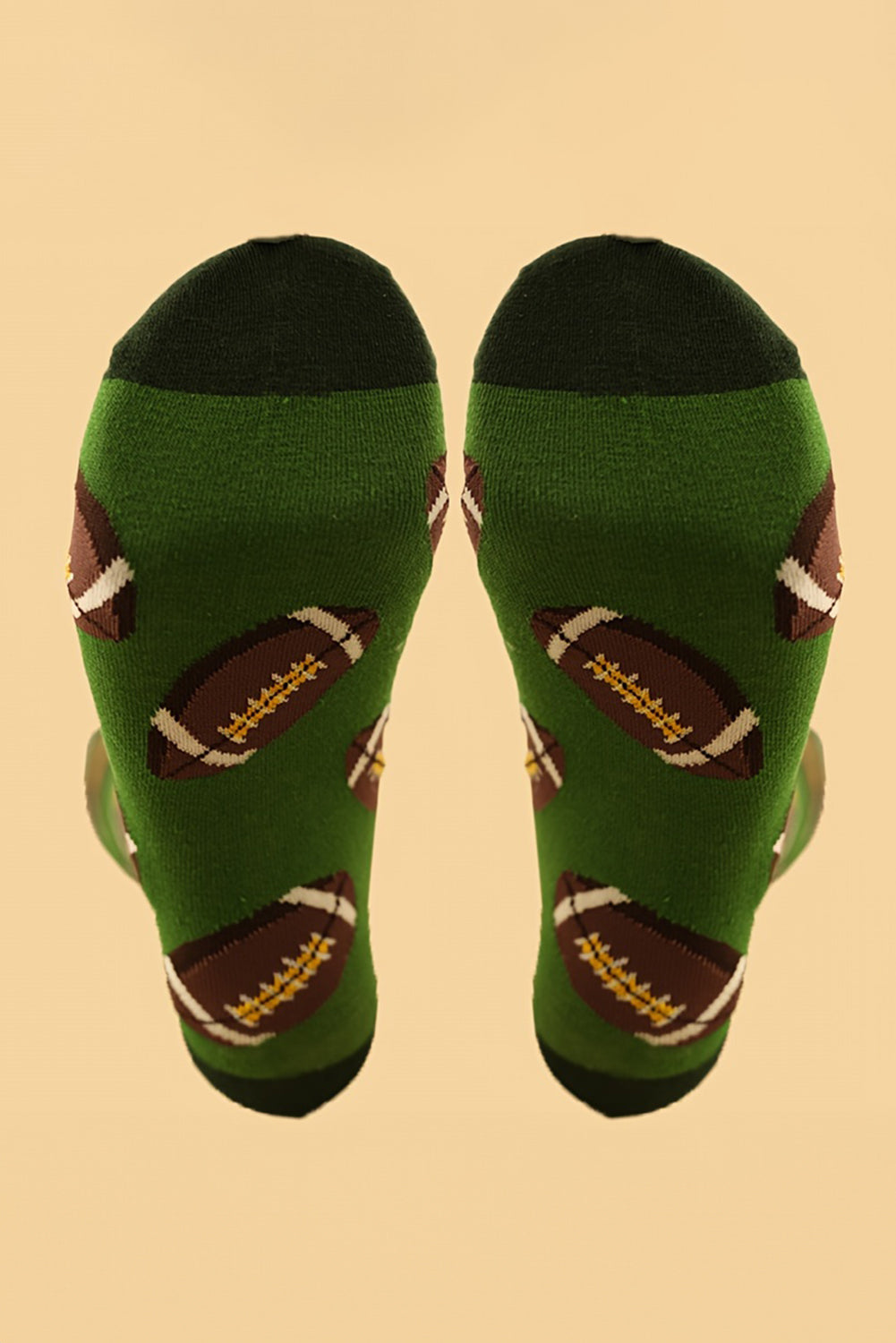 Mittellange Socken mit Rugby-Football-Print