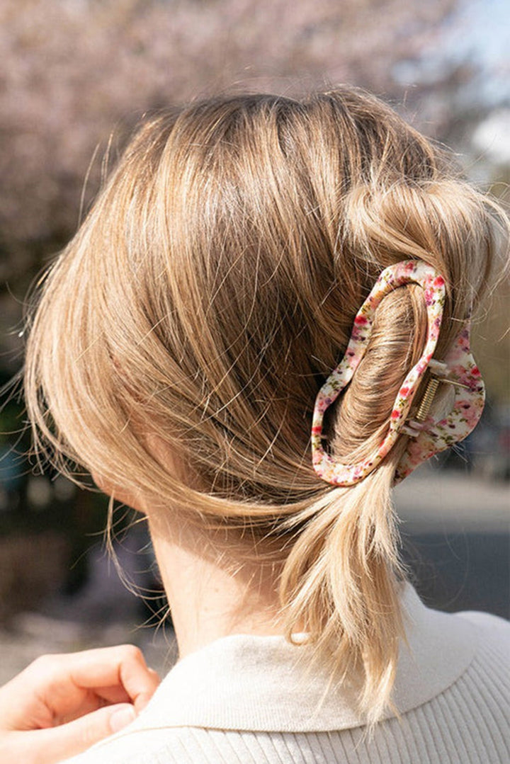 Pince à cheveux en forme de nuage découpée avec imprimé floral