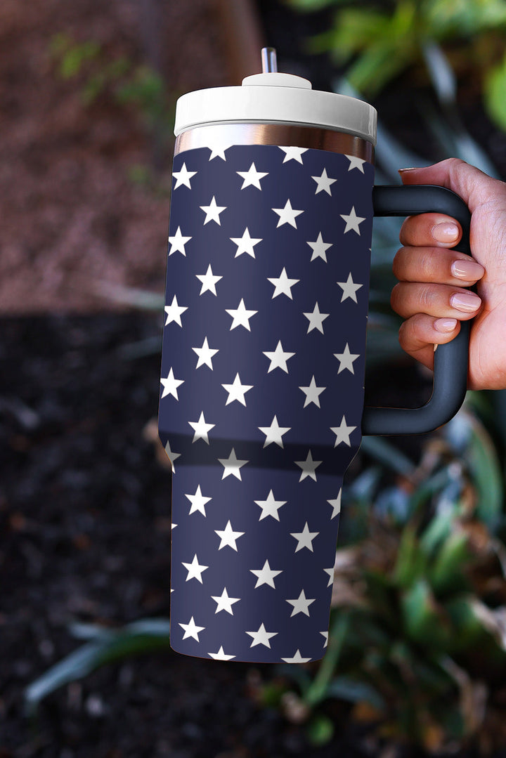 Star Printed Thermos Cup with Handle 40oz