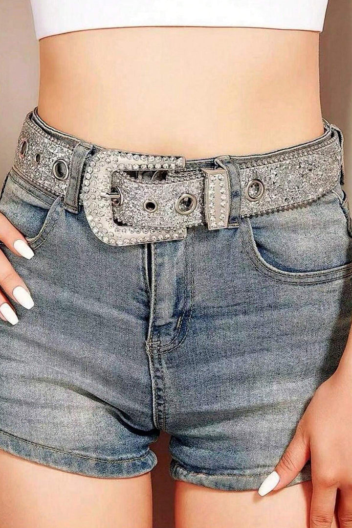 Ceinture à boucle décorée de strass