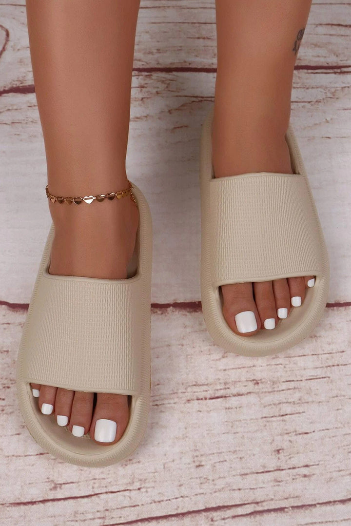 Solid Non-slip Wide Band Thick Sole Slippers