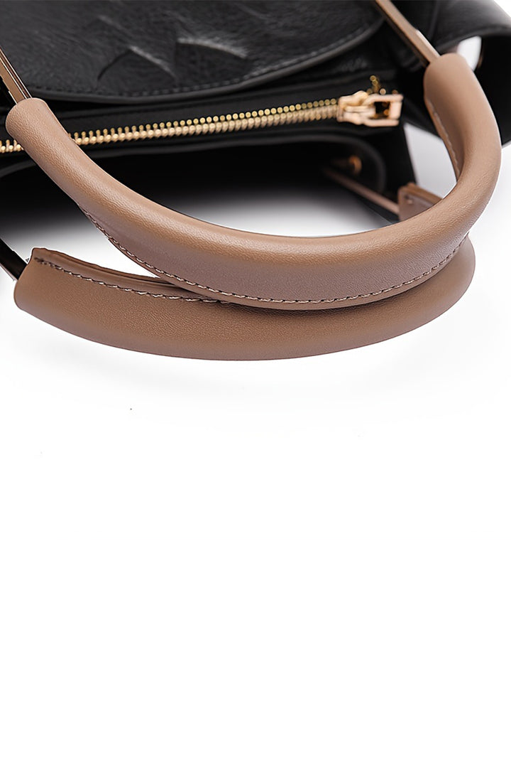 Sac à bandoulière multifonction en cuir gaufré avec poignée