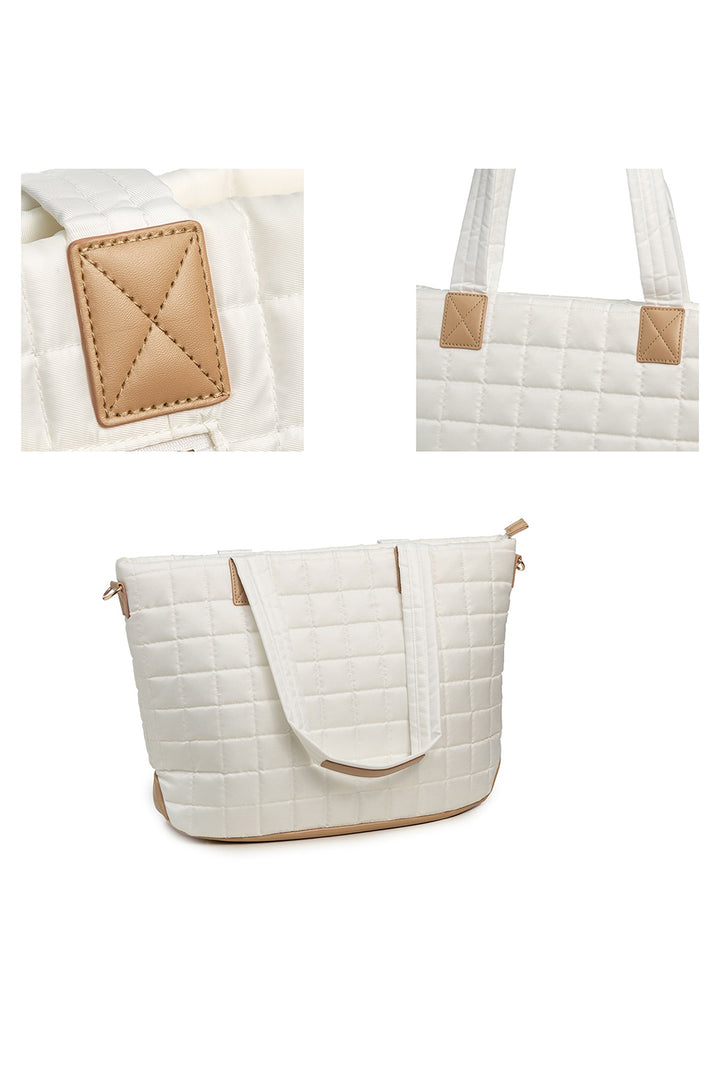 Quilted Patchwork Large Tote Bag and Clutch 2pcs Set