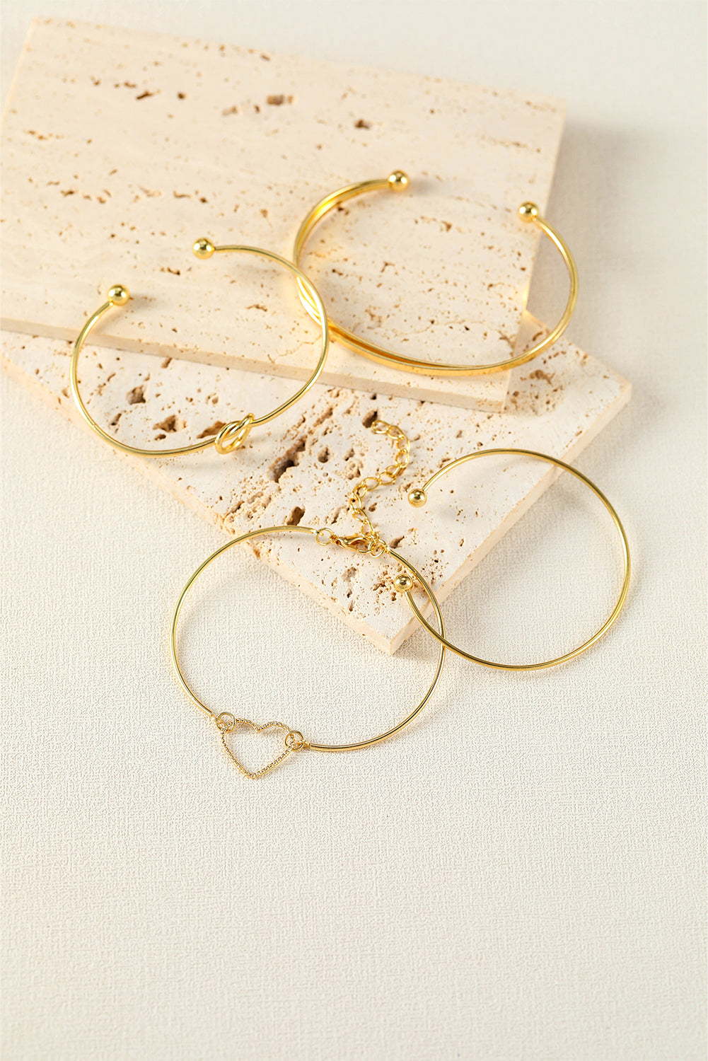 Love Geometric Cross Plated Bracelet 4-piece Set