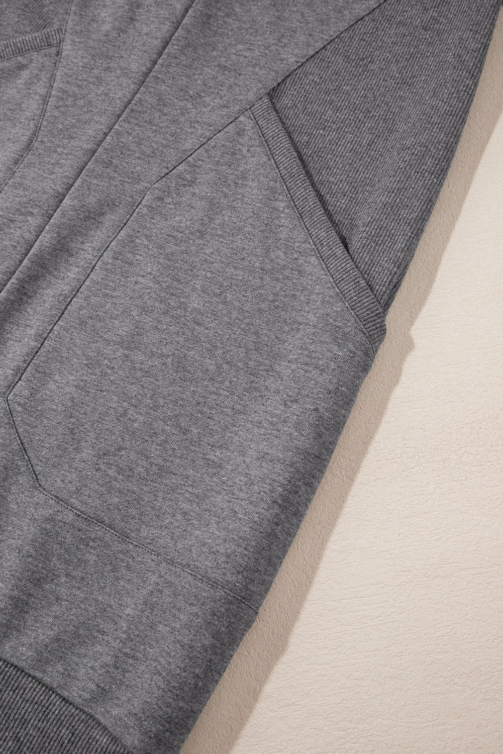 Zip up Collared Ribbed Patchwork Sweatshirt Dress with Pockets