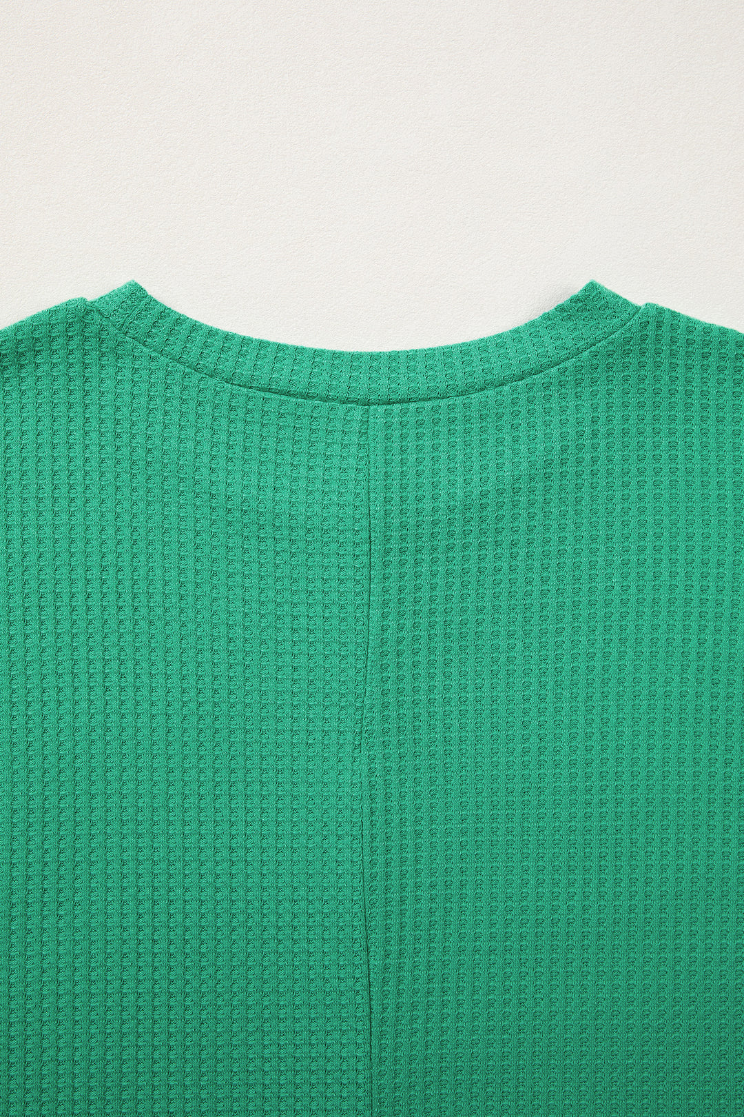 Sea Green Waffle Textured Knit Dolman Short Sleeve Loose Top