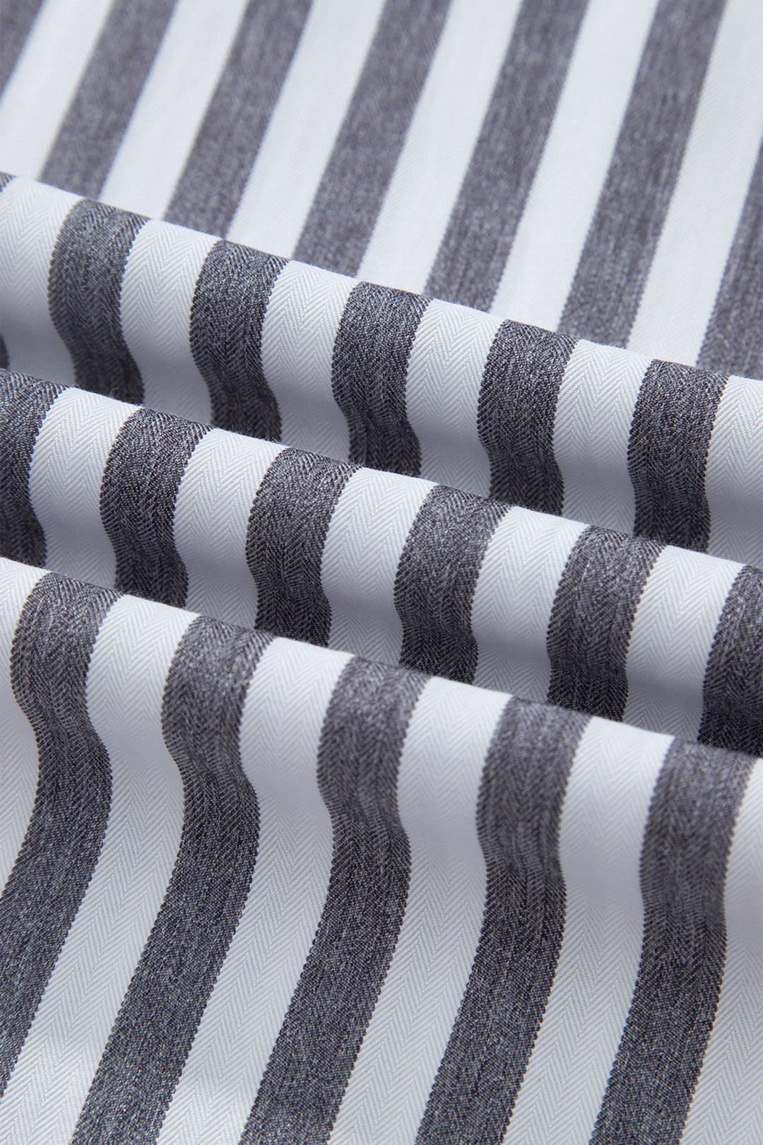 Black Stripe Shirred High Waist Loose Summer Pants