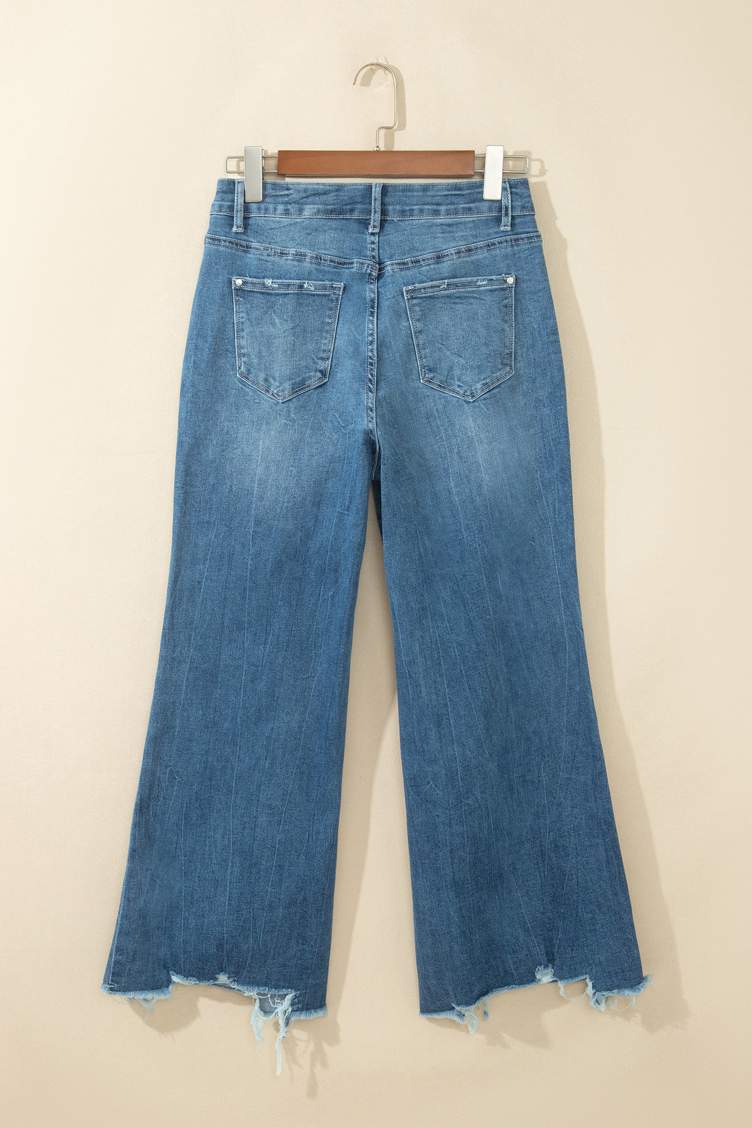 Women Ashleigh Blue High Waist Frayed Hem Flare Jeans