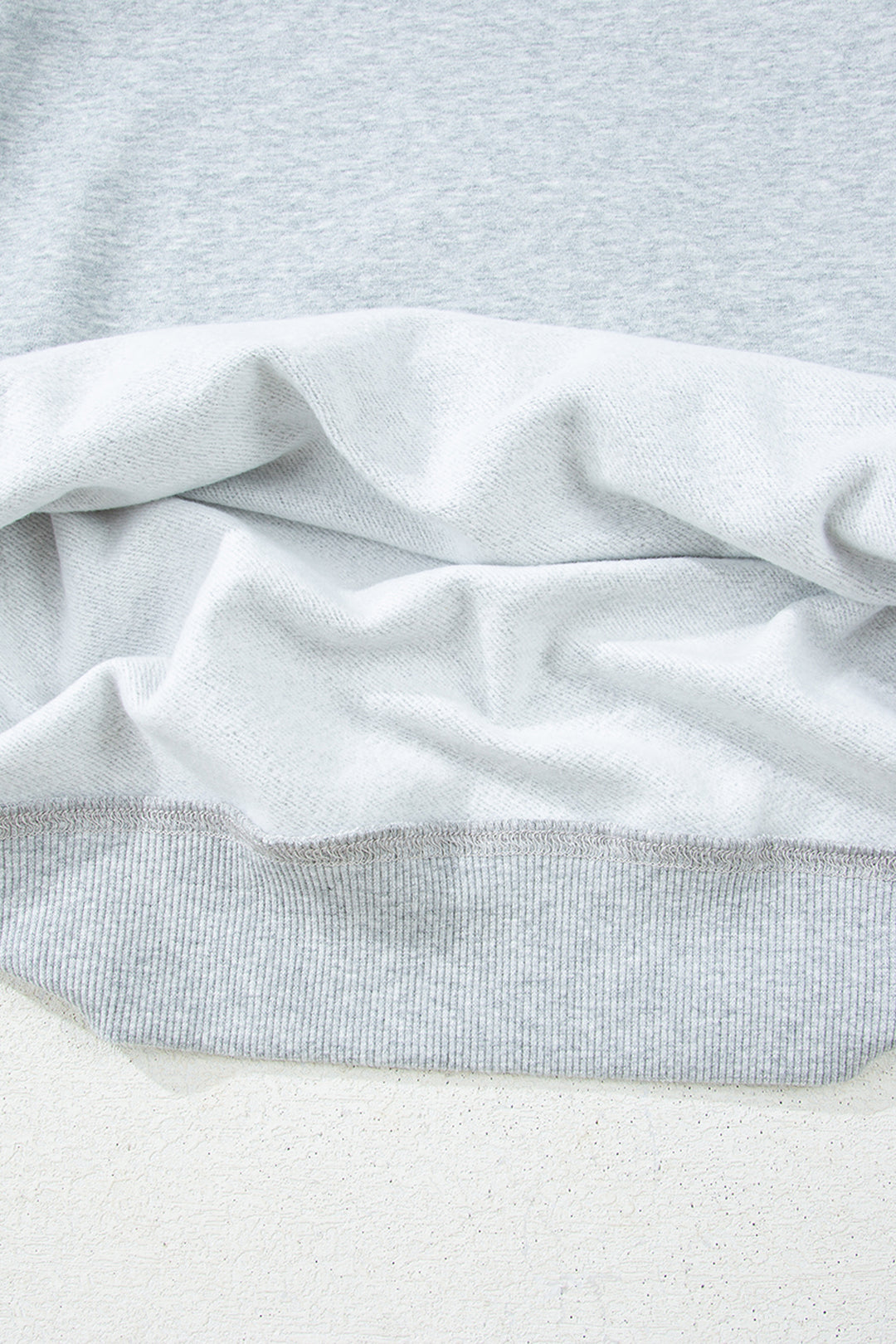 Gray Solid Color Oversized Mock Neck Sweatshirt