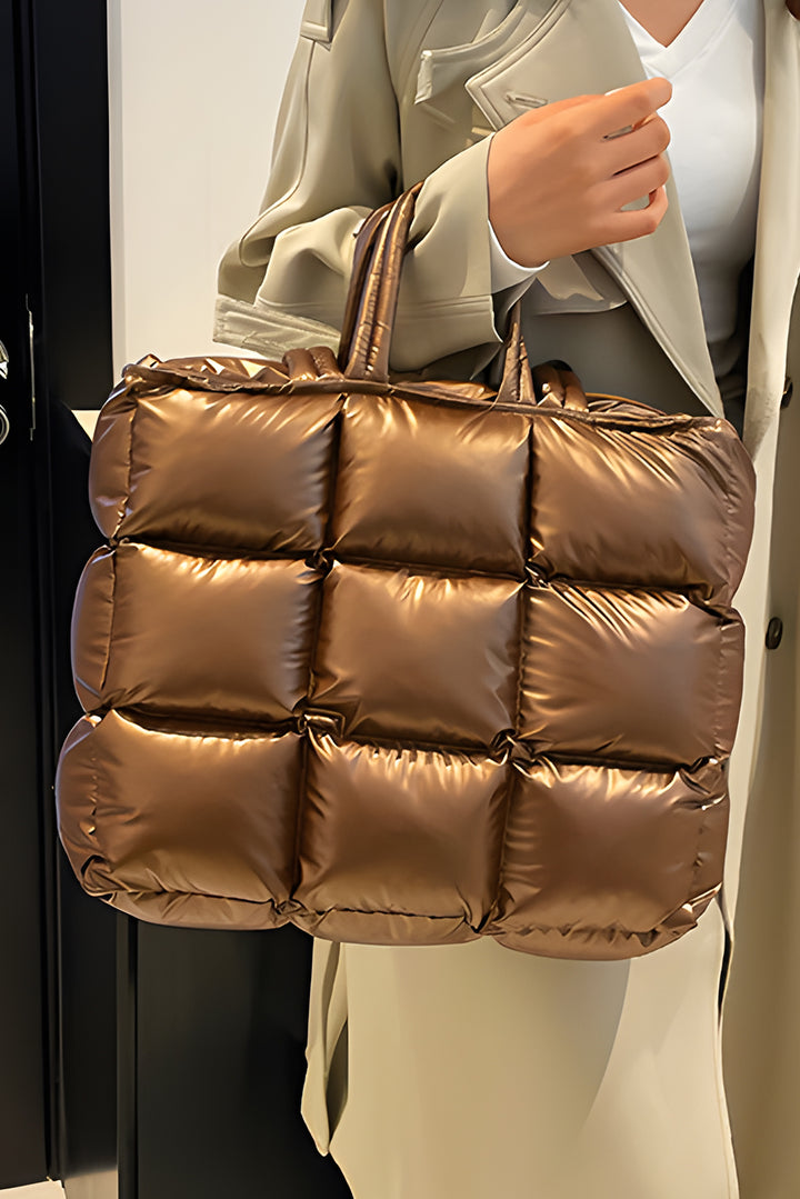 Large Capacity Quilted Puffer Tote Bag